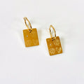 Rooster & Cosmos pendant hoop earrings