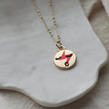 Red lightening face neckace