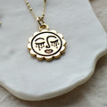 Sun's crystal dreaming face necklace