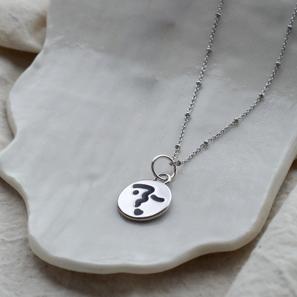 Heart lip face necklace