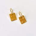 Monkey & Morning glory  pendant hoop earrings