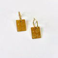 Dog & Chrysanthemum pendant hoop earrings