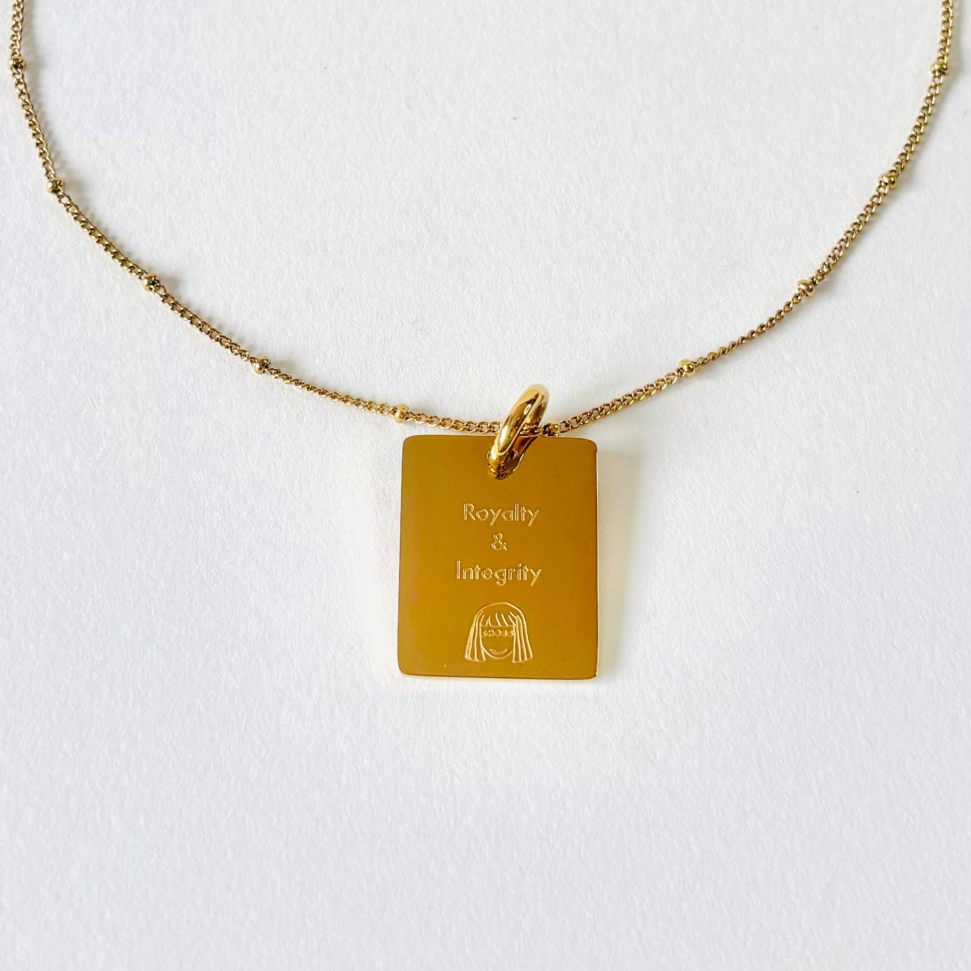 Dog & Chrysanthemum charm necklace