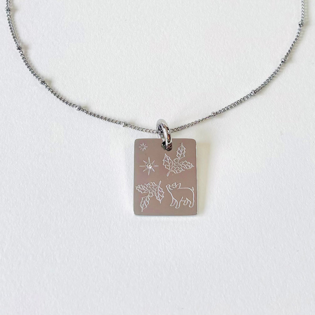 Pig & Holly charm necklace