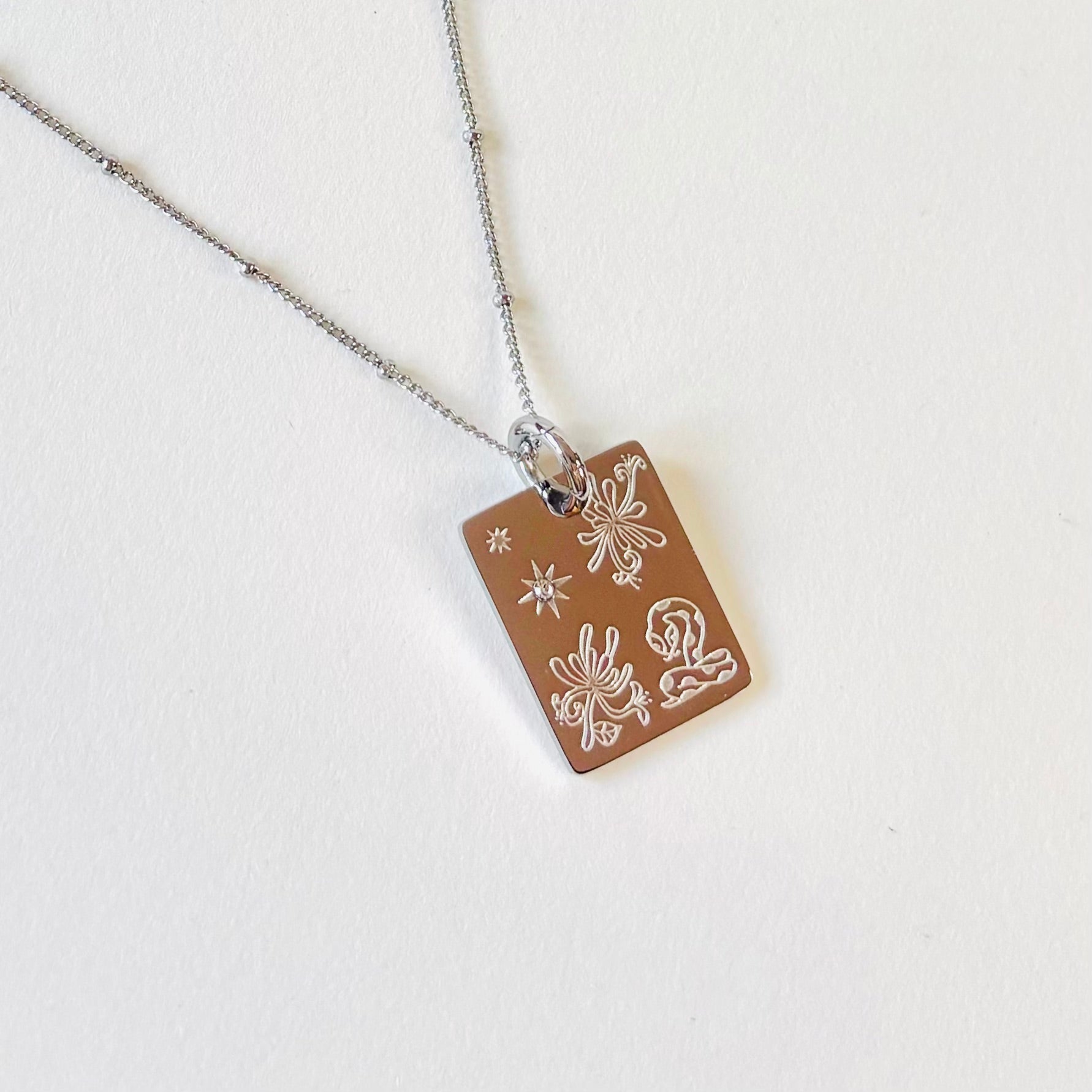 Snake & Honeysuckle charm necklace