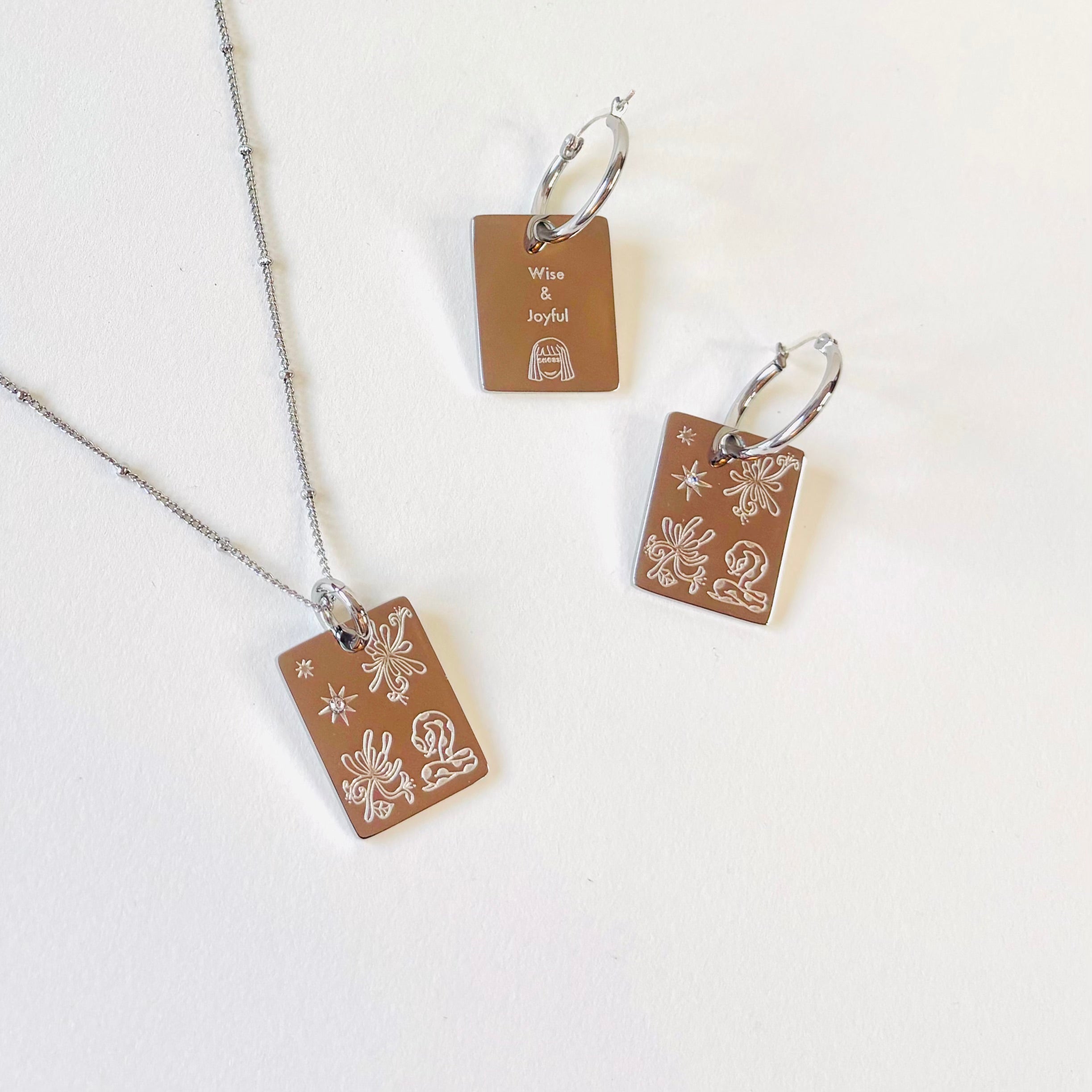 Snake & Honeysuckle charm necklace