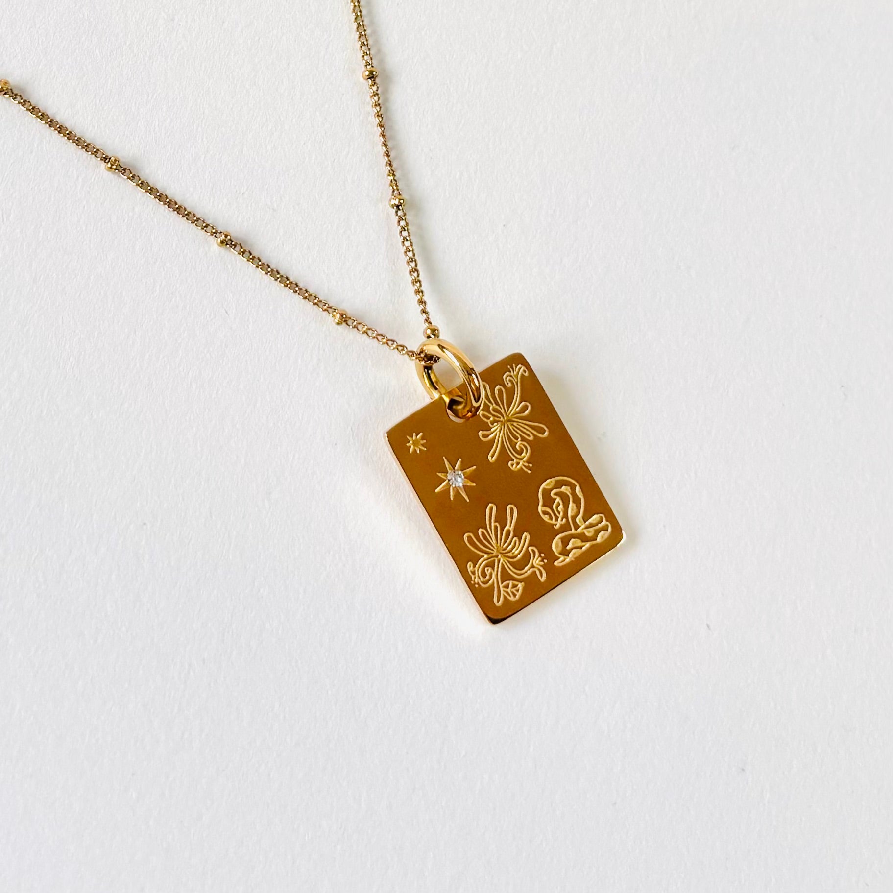 Snake & Honeysuckle charm necklace