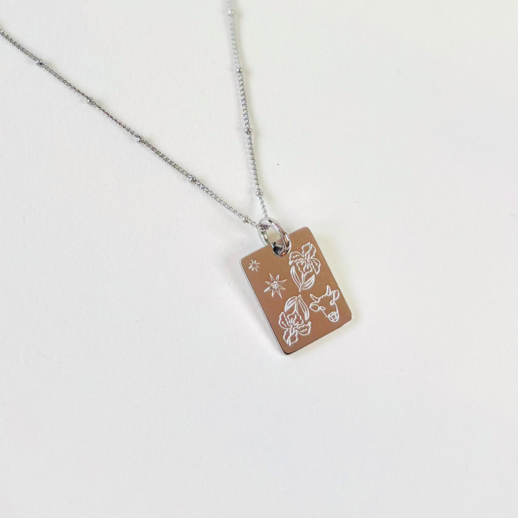 Ox & Iris charm necklace
