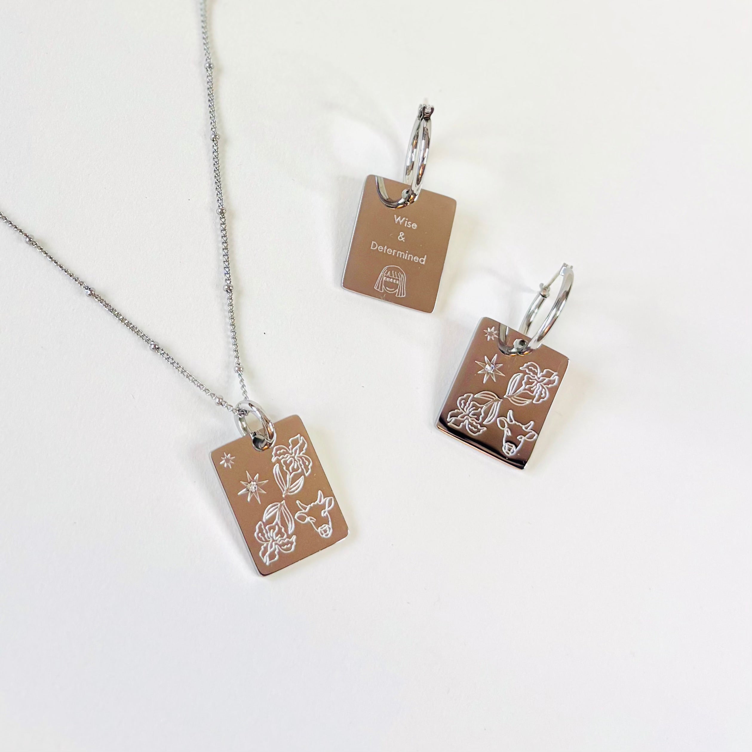 Ox & Iris charm necklace