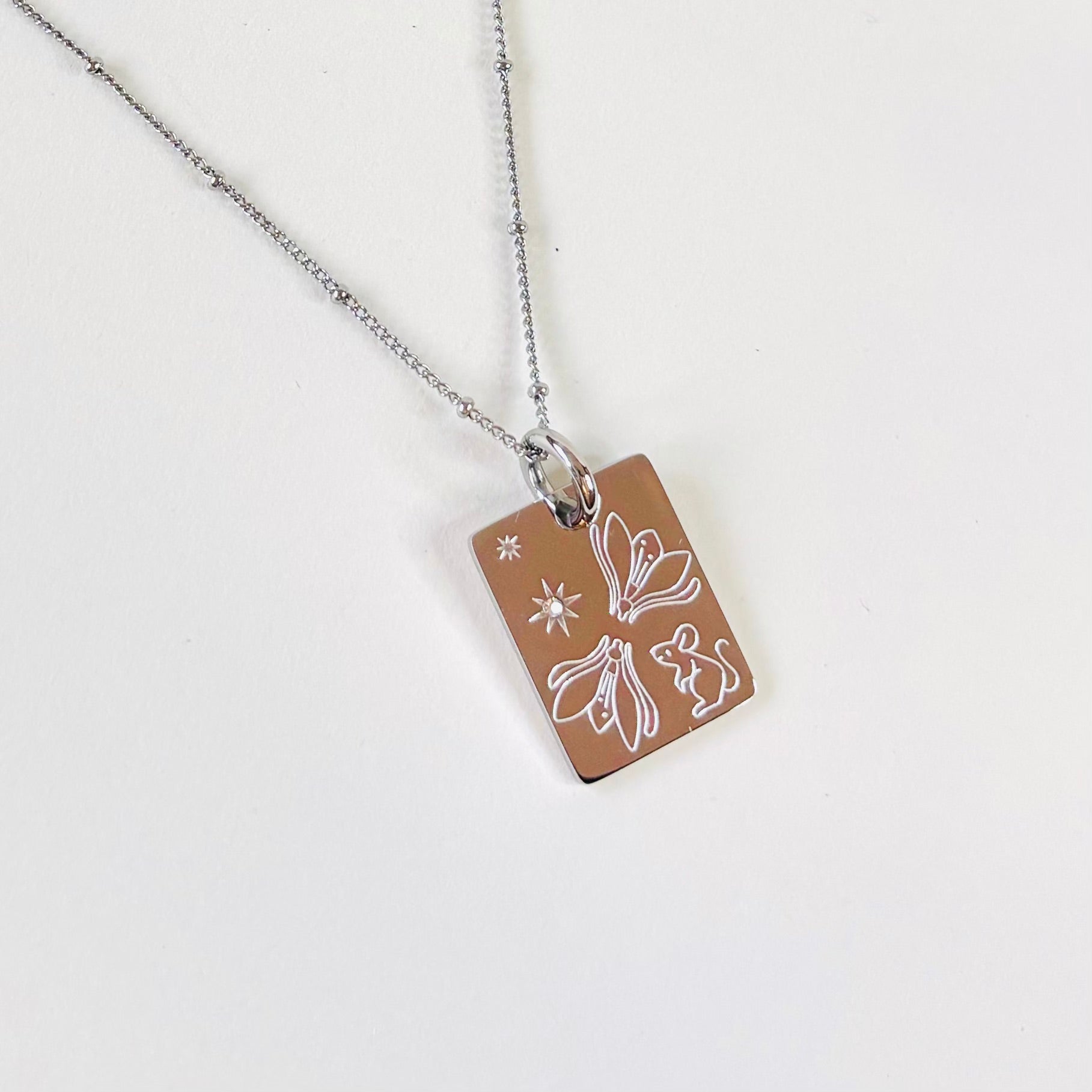 Rat & Snowdrop charm necklace
