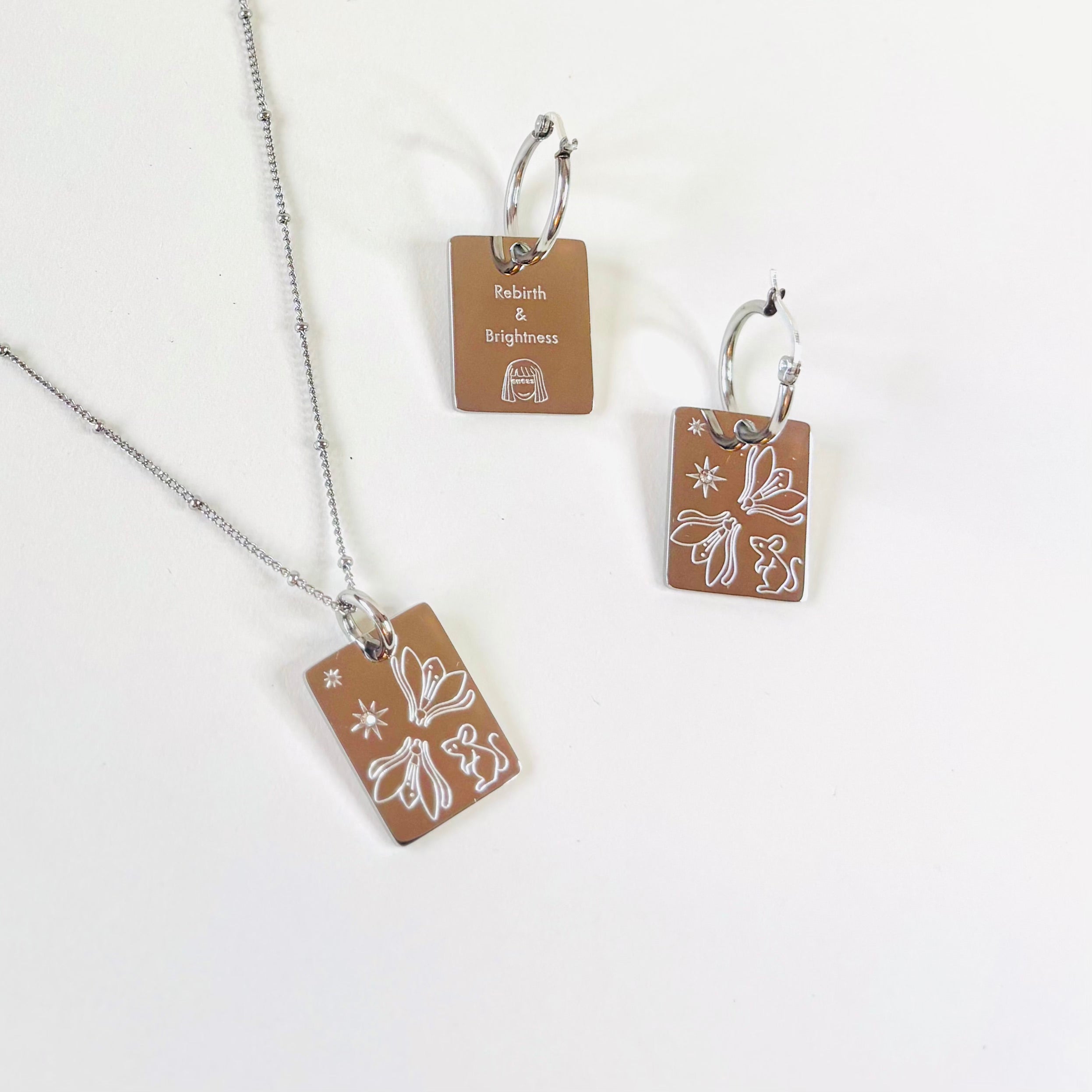 Rat & Snowdrop charm necklace