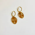 Calm and Sallow face hoop earrings