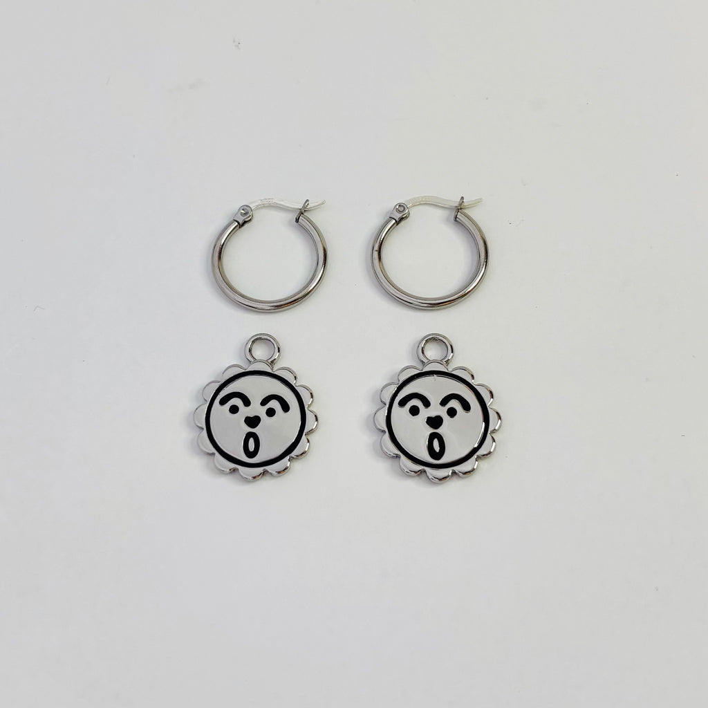 Oh sunny face hoop earrings