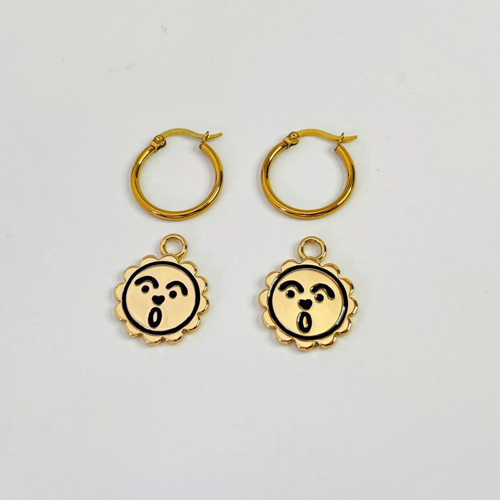 Oh sunny face hoop earrings