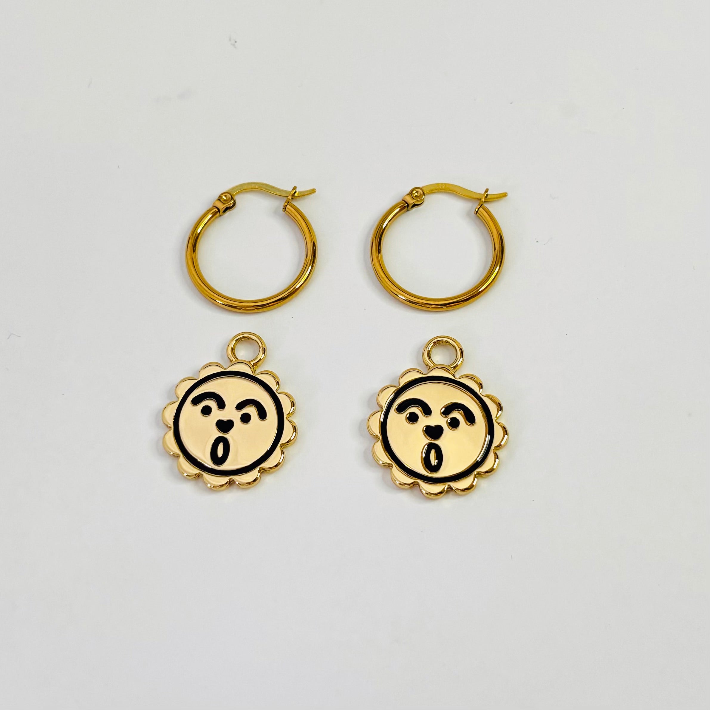 Oh sunny face hoop earrings
