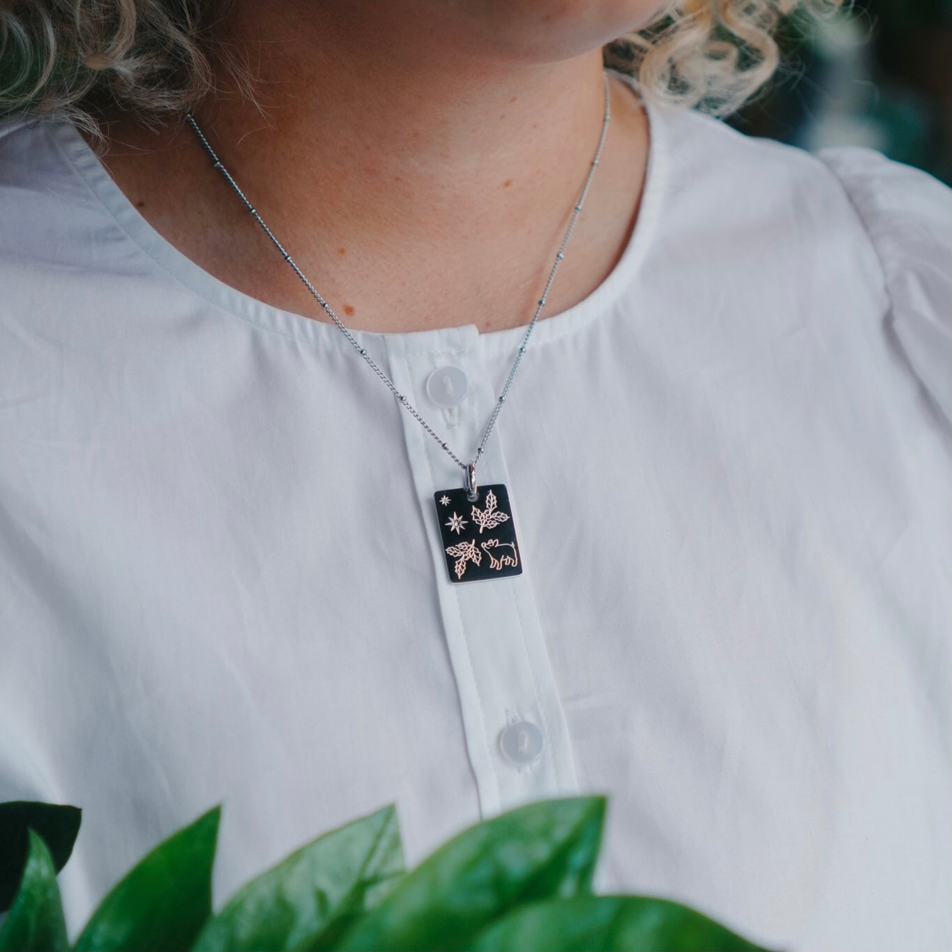 Pig & Holly charm necklace