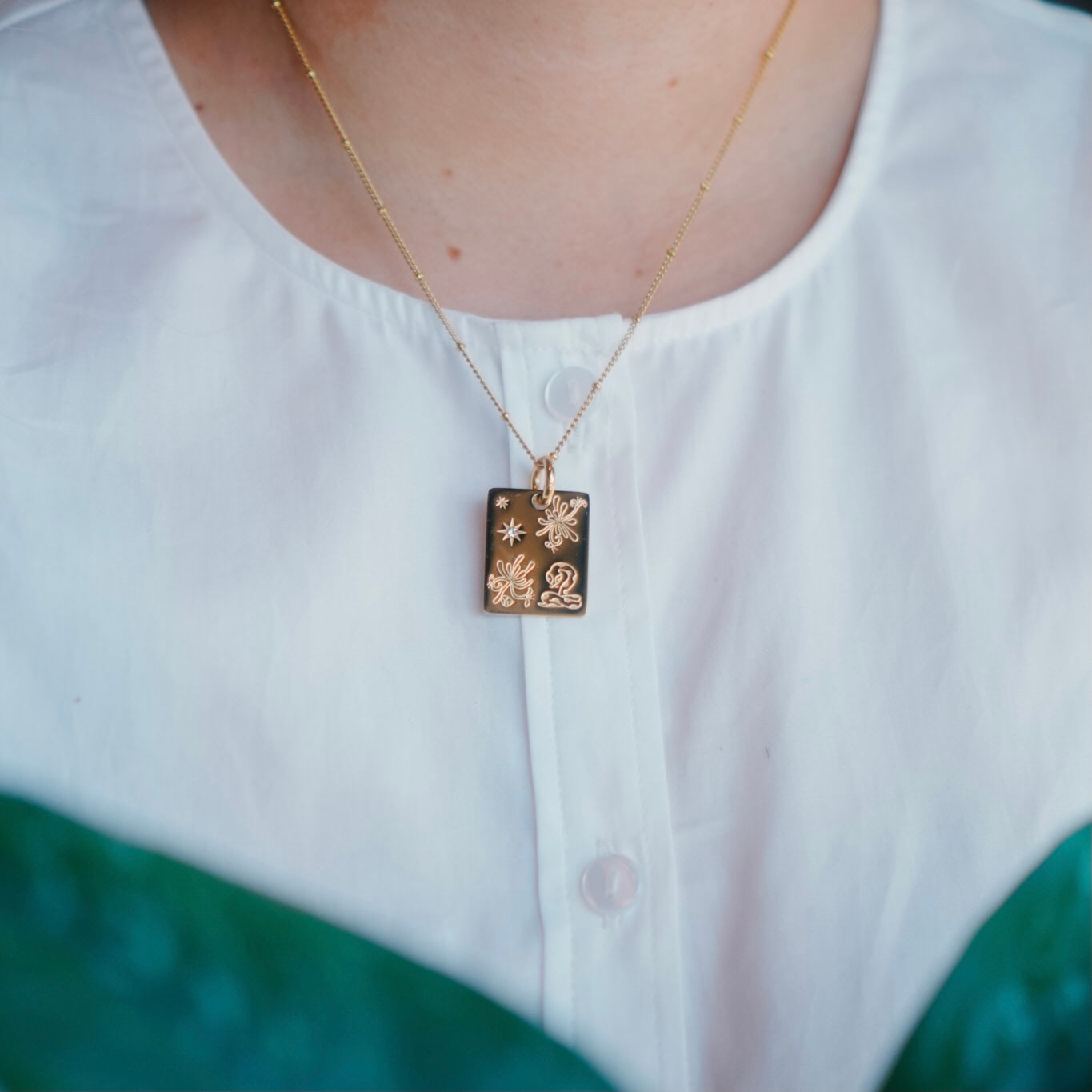 Snake & Honeysuckle charm necklace