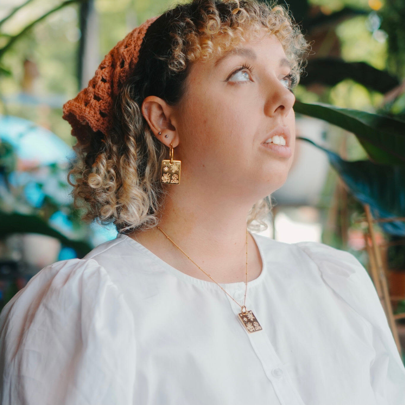 Snake & Honeysuckle charm necklace