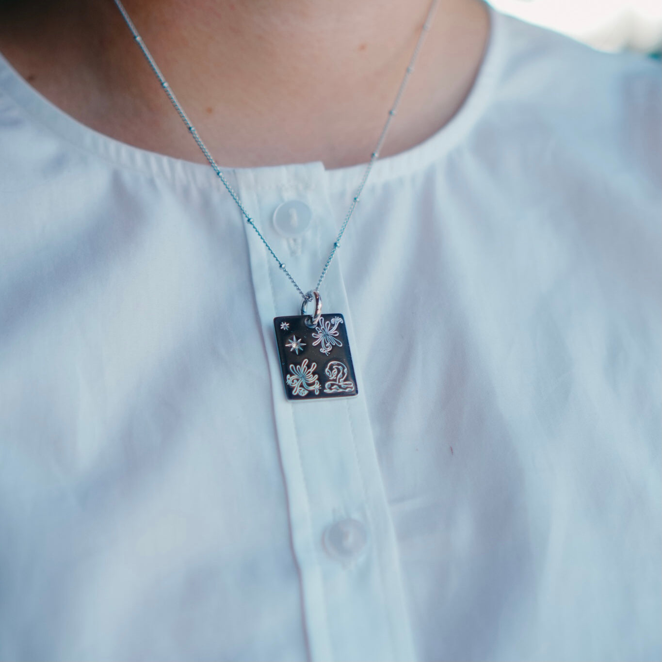 Snake & Honeysuckle charm necklace