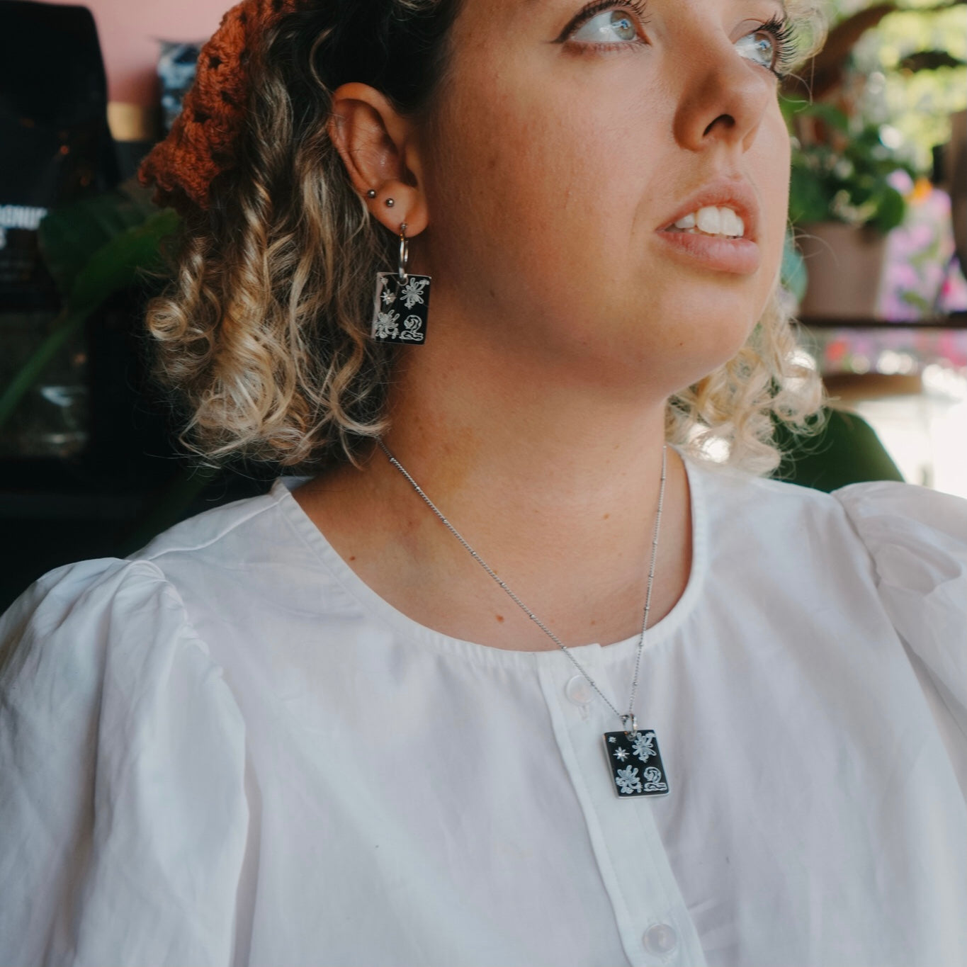 Snake & Honeysuckle charm necklace