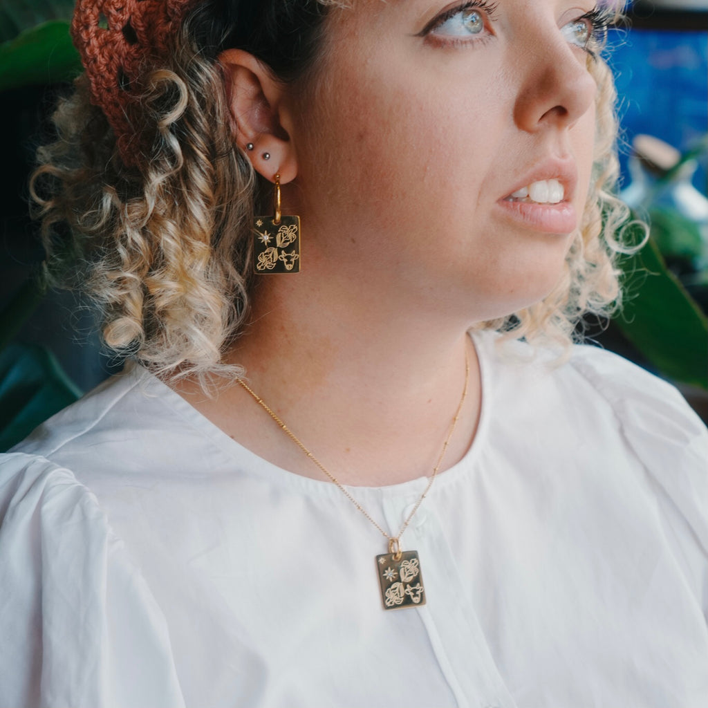 Ox & Iris charm necklace