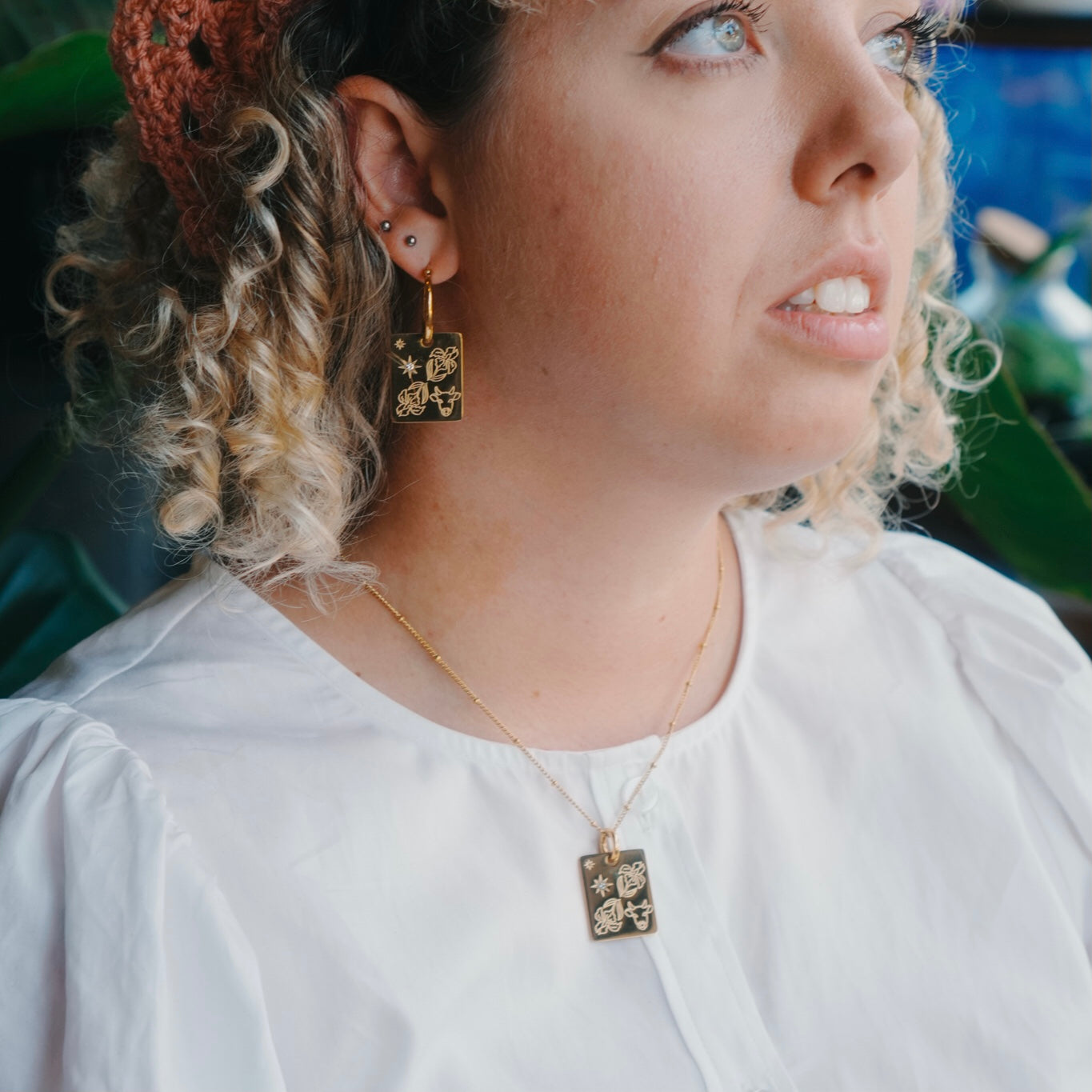Ox & Iris charm necklace