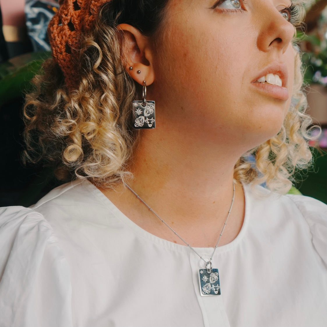 Ox & Iris charm necklace