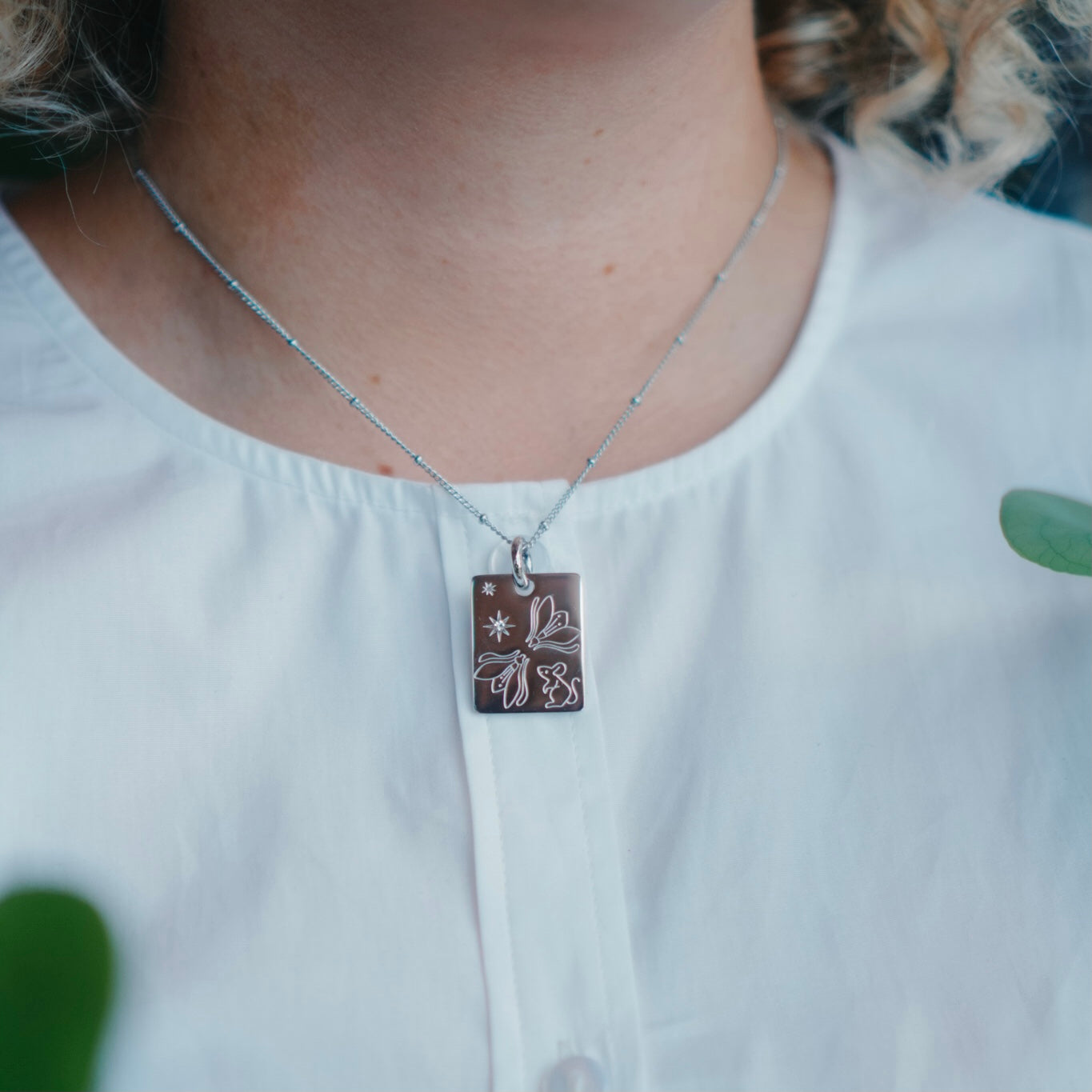 Rat & Snowdrop charm necklace