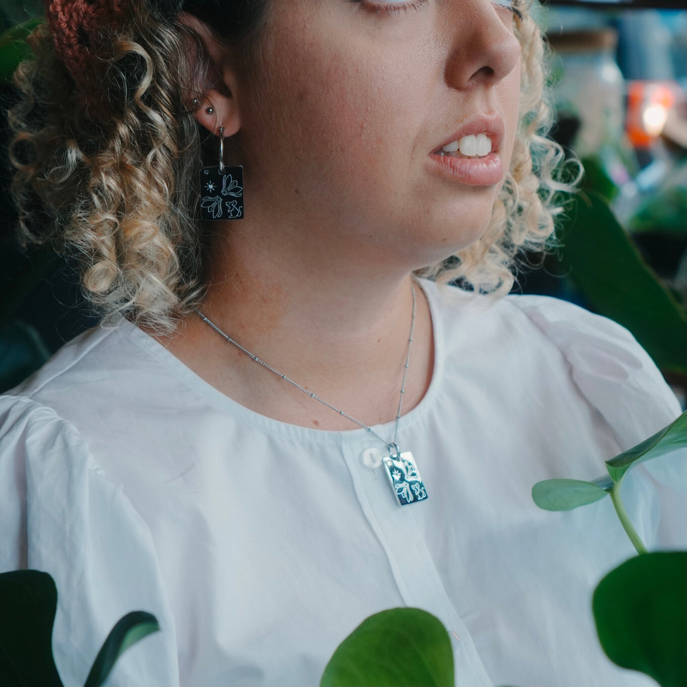Rat & Snowdrop charm necklace